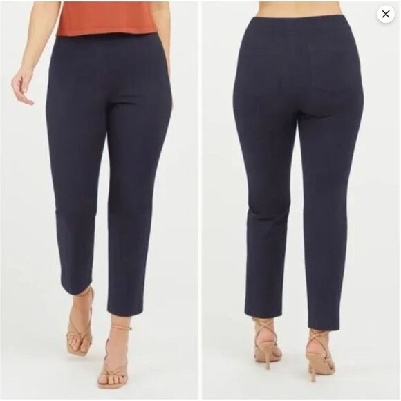 SPANX On-the-Go Ankle Slim Straight Size Large Black Classic Stretch Control - Picture 1 of 7